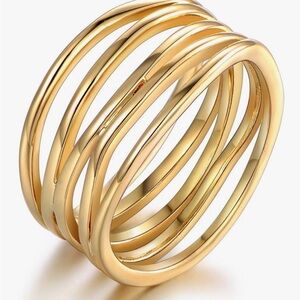 Elegant Gold-Tone Women's Ring 18kt gold plated